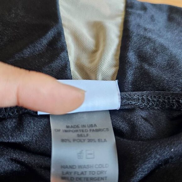 California kisses girls teens one pc Swimsuit Sz L fits slim black nude mesh - Picture 6 of 6